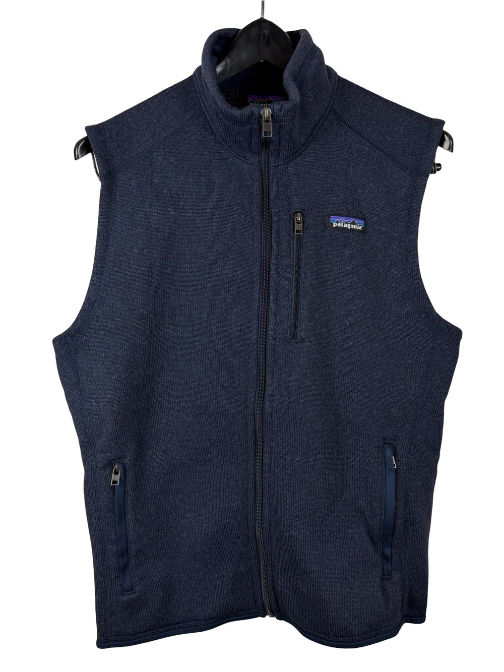 Women’s Patagonia Better Sweater Logo Essential Full Zip Blue Vest Size M